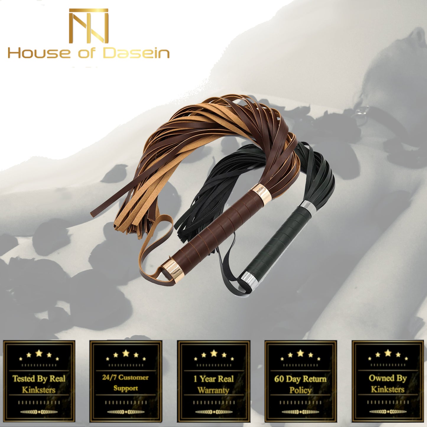 Brown Or Black Flogger Spanking Sex Toy Bdsm Bondage Restraints