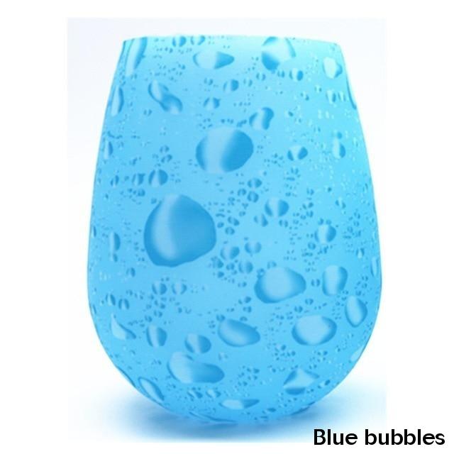 Unbreakable Silicone Wine Glasses Bpa Free Printed Outdoor Cups For Travel Picnic Pool Boat Camping