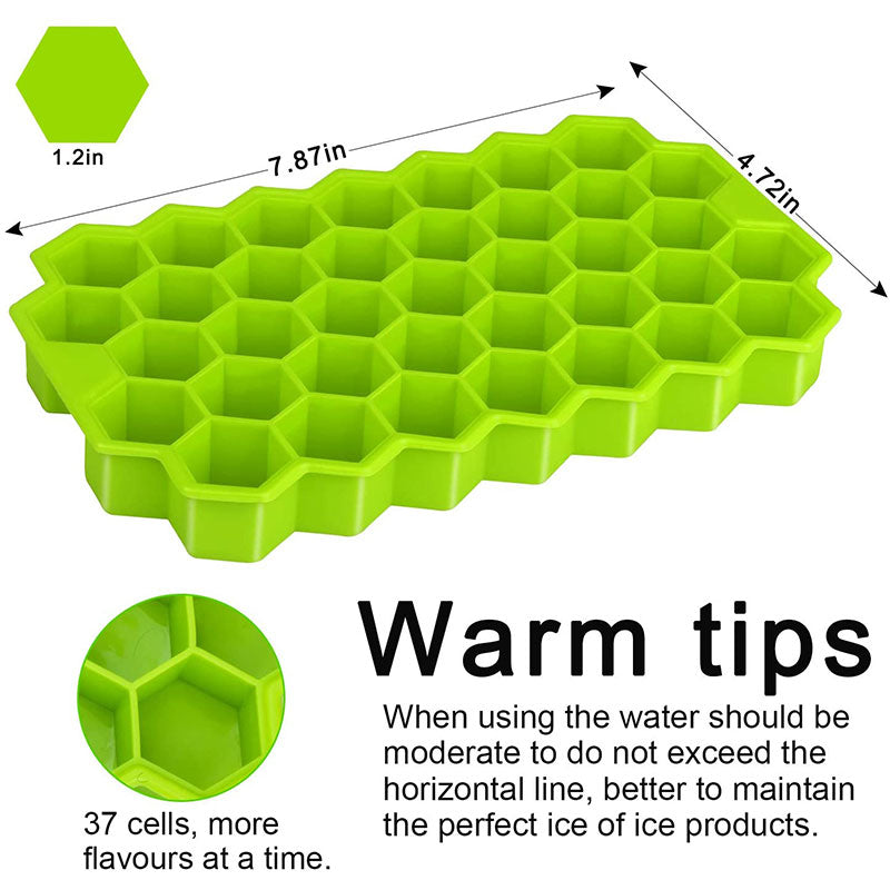 Reusable Honeycomb Shape Silicone Ice Cube Tray Moulds With Lids