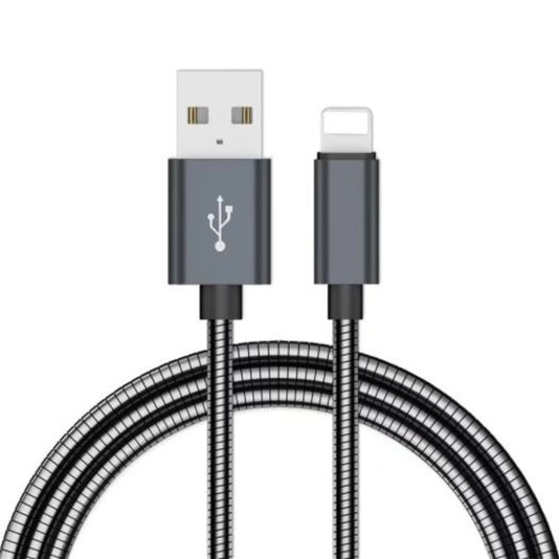 1M All Metal Fast Charging Data Sync Charger Cable For Iphone Black