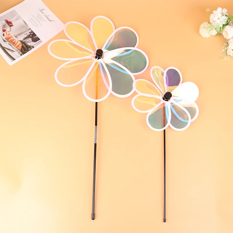 Sunflower Windmill Pinwheel Foldable Carry Camping Garden Decoration