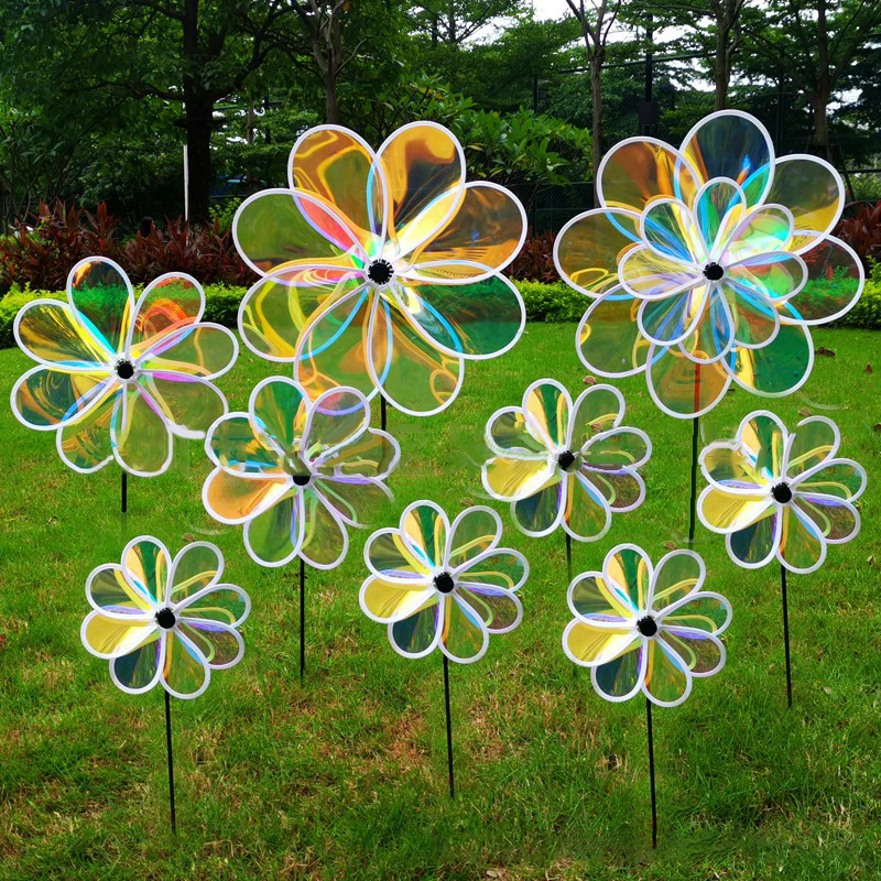 Sunflower Windmill Pinwheel Foldable Carry Camping Garden Decoration