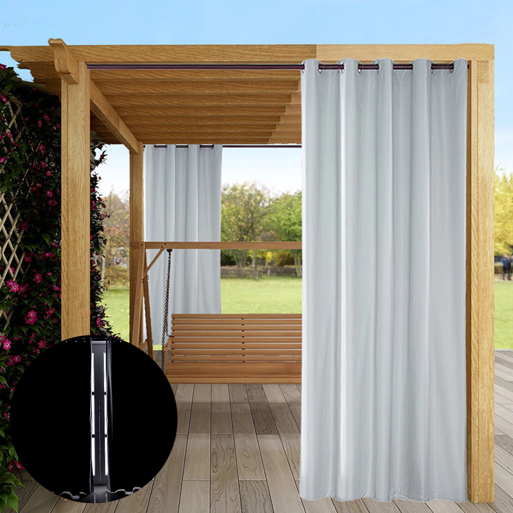 1Pc Outdoor Curtain Sunlight Blackout Waterproof Drape Patio Porch Decor