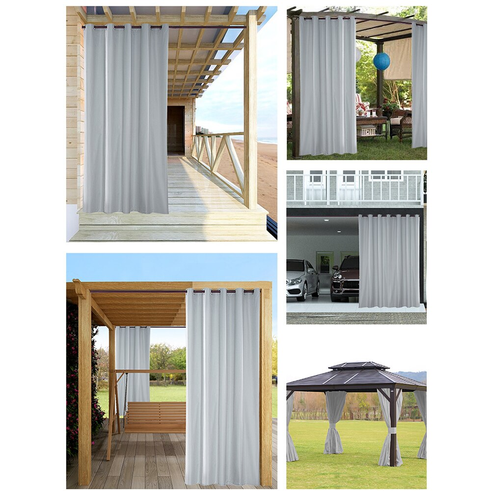 1Pc Outdoor Curtain Sunlight Blackout Waterproof Drape Patio Porch Decor
