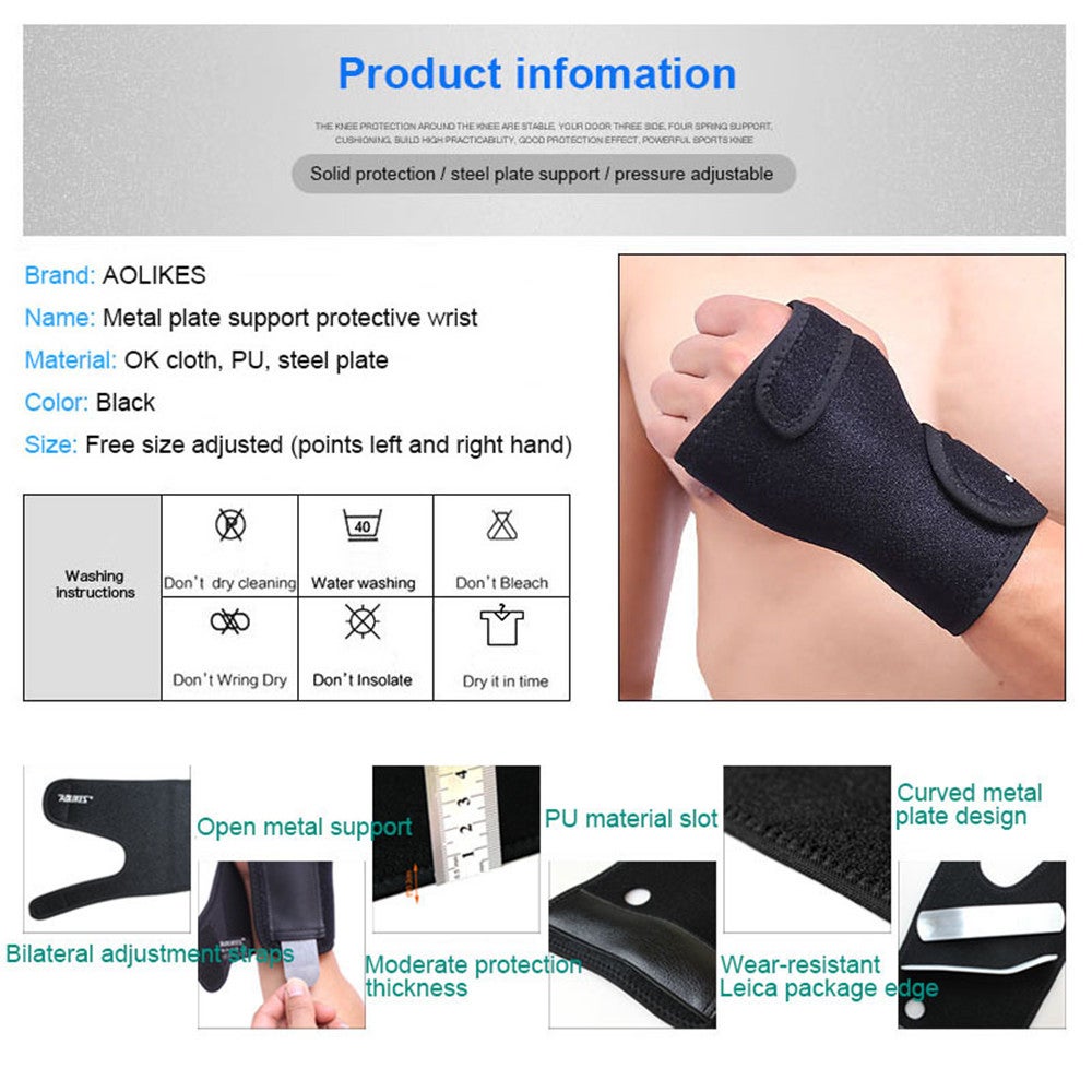 Adjust Wristband Steel Brace Support Finger Splint Carpal Tunnel Syndrome