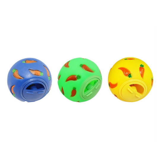 1Pcs Rabbit Treat Ball Pet Slow Feeder Interactive Bunny Toy Snack Bite Resistant Feeding Toys Ferret Kitty Hamster