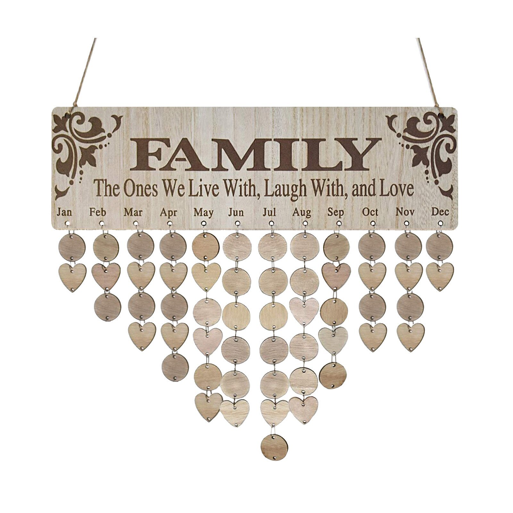 Diy Wall Calendar Birthday Printed Reminder Board With Tags Hanging Decor