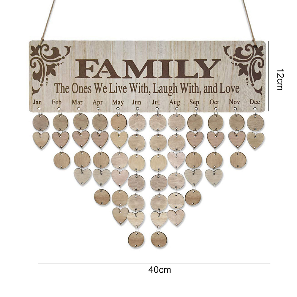 Diy Wall Calendar Birthday Printed Reminder Board With Tags Hanging Decor