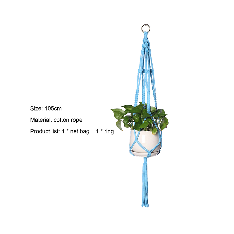 Plant Hanger Cotton Rope Macrame Knotted Lifting Hanging Flowerpot Holder