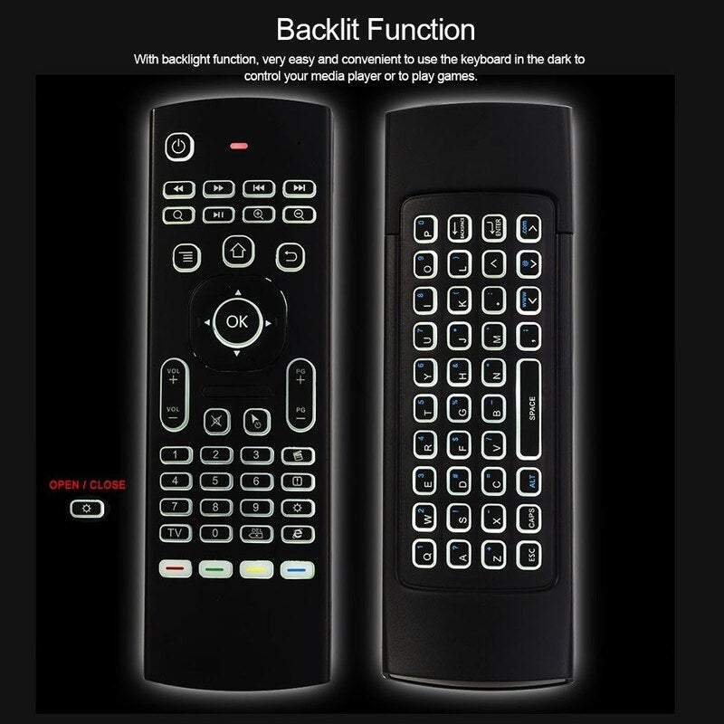 Tv Remote Controls 2.4G Backlit Air Mouse Wireless Keyboard Mini Pc Smart Android Box Projector 6 Axis Somatosensory Mot