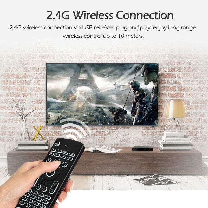 Tv Remote Controls 2.4G Backlit Air Mouse Wireless Keyboard Mini Pc Smart Android Box Projector 6 Axis Somatosensory Mot