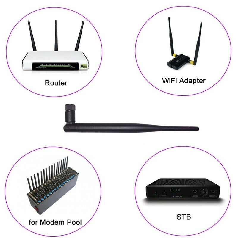 2.4Ghz 5Dbi Wireless Router Wifi Antenna Aerial / Rp Sma Male Connector Cable Adapter