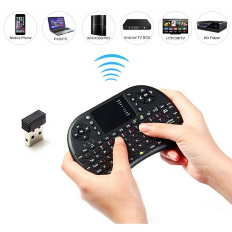 2.4Ghz Ukb 500 Rf Mini Wireless Keyboard Mouse Touchpad Combo Black