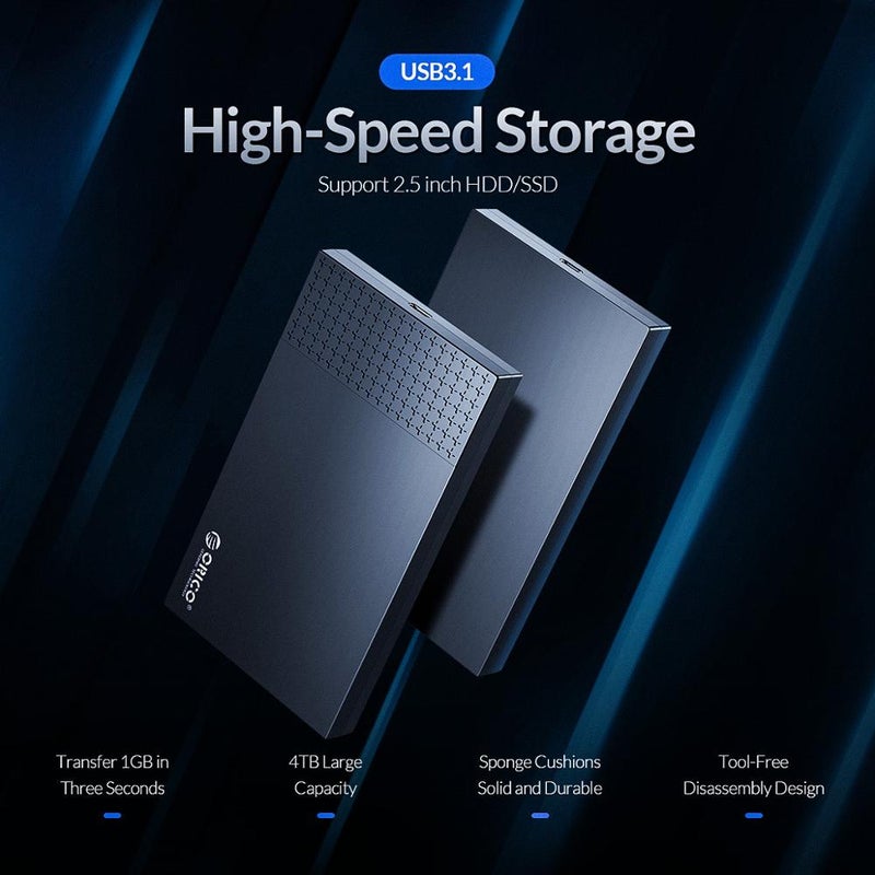 2.5 Inch Type C Usb3.1 To Sata3.0 5Gbps 4Tb External Hard Drives Box For 7Mm 9.5Mm Ssdhdd Tool Free Super Speed Hdd Case