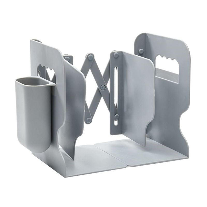 2 In 1 Book Holder Bookends With Pen Students Desk Magazine File Organizer