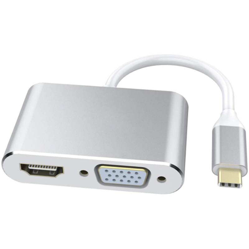 2 In 1 Usb 3.1 Type C To Hdmi Vga Cable Apple Notebook Macbook Air 12 Inch Adapter