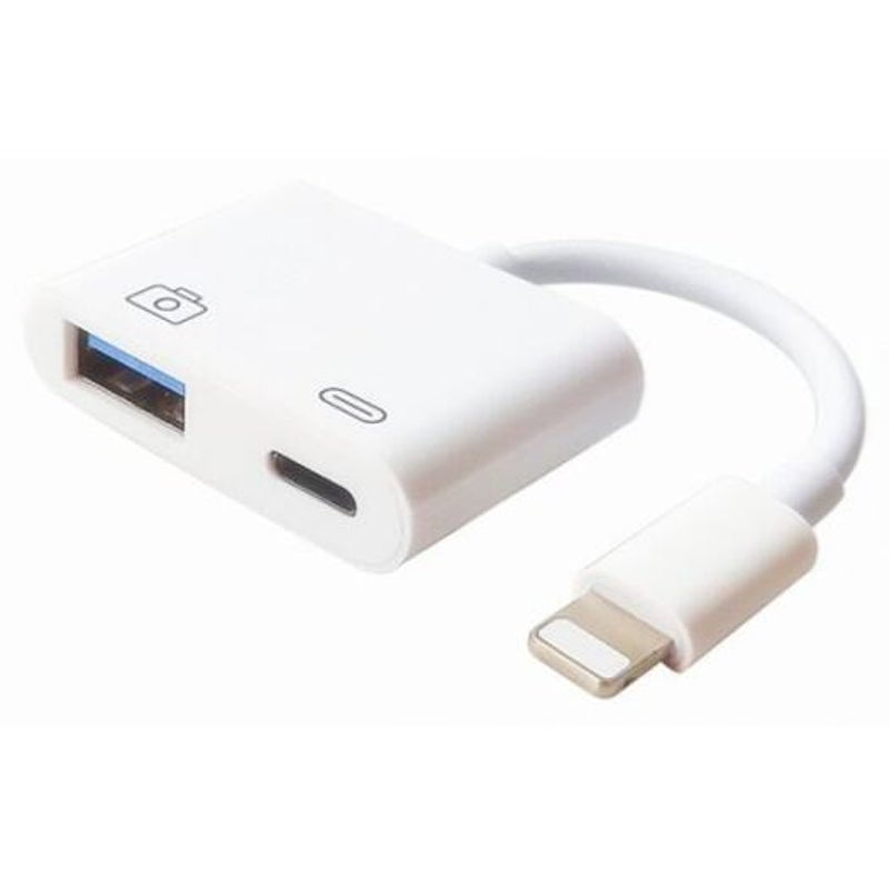 2 In 1 Usb Camera Keyboard Adapter Cable Connection For Iphone / Ipad White