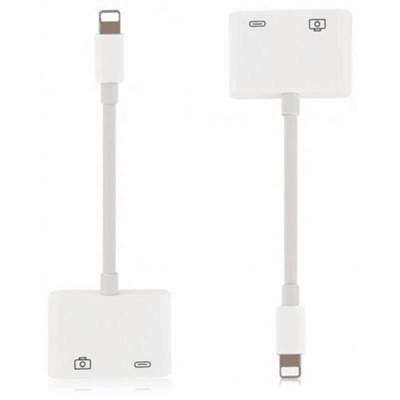 2 In 1 Usb Camera Keyboard Adapter Cable Connection For Iphone / Ipad White