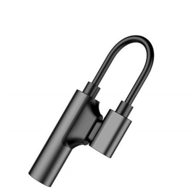 2 In 1 Usb Type C To 3.5Mm Headphone Jack Adapter For Samsung / Huawei Xiaomi Black