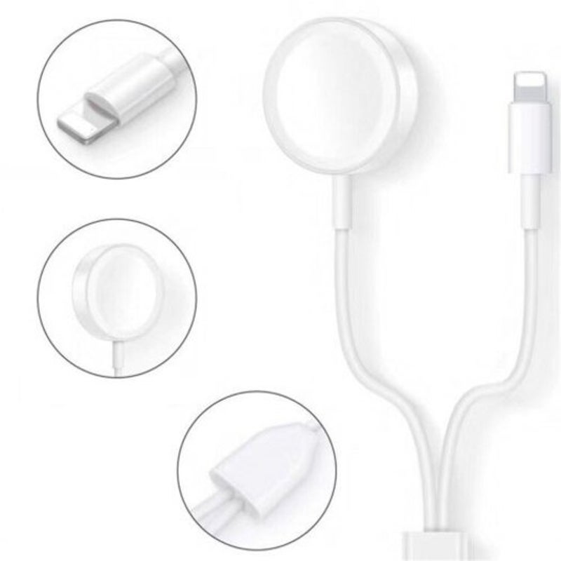 2 In1 Usb Wireless Charger For Apple Watch Series 4 / 3 Iphone Xr Xs Max White