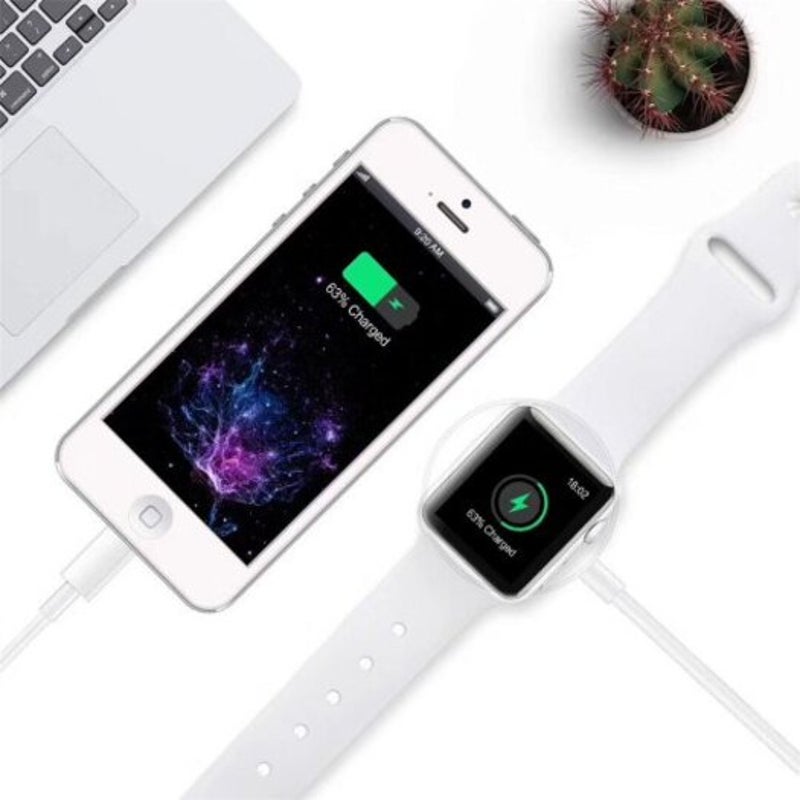 2 In1 Usb Wireless Charger For Apple Watch Series 4 / 3 Iphone Xr Xs Max White