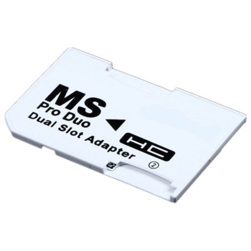 2 Microsd / Sdhc Cards Adapter Tf To Memory Stick Ms Pro Duo For Ps White