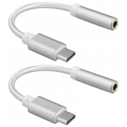 2 Pack Usb C To 3.5 Mm Headphone Jack Adapter Type 3.1 Male 3.5Mm Female Silver