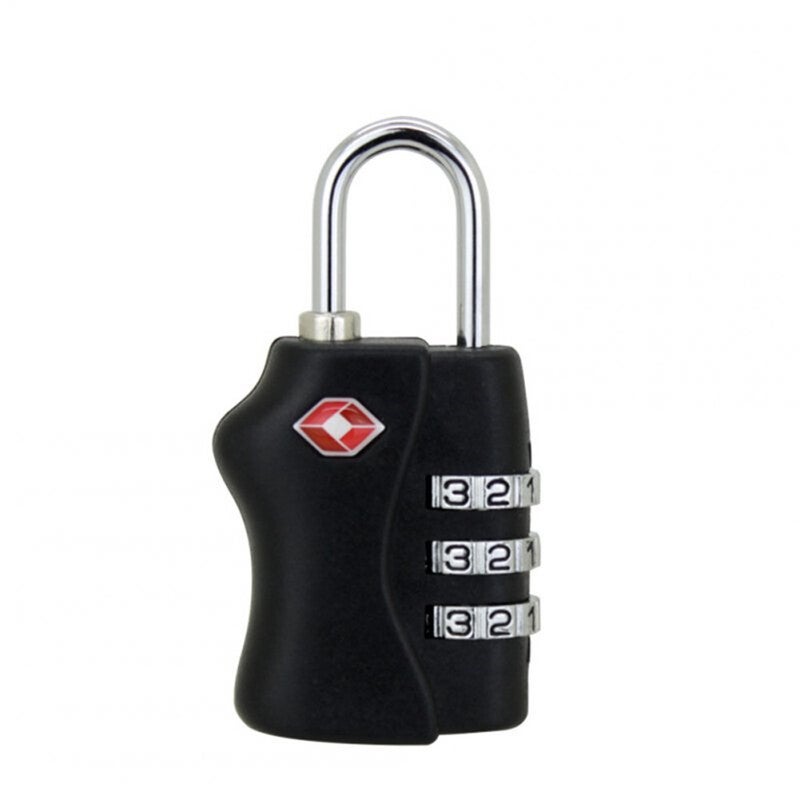 3-Digit Combination Suitcase Luggage Bag Code Lock Black