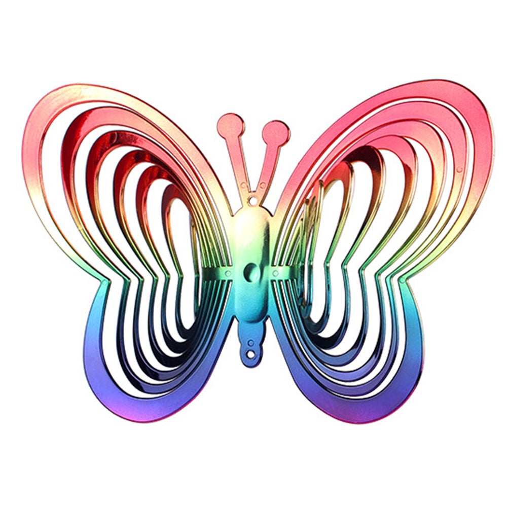 2 Pcs Bird Repeller Butterfly Wind Spinner Garden Yard Hanging Ornament Gradient Colorful Home Decor