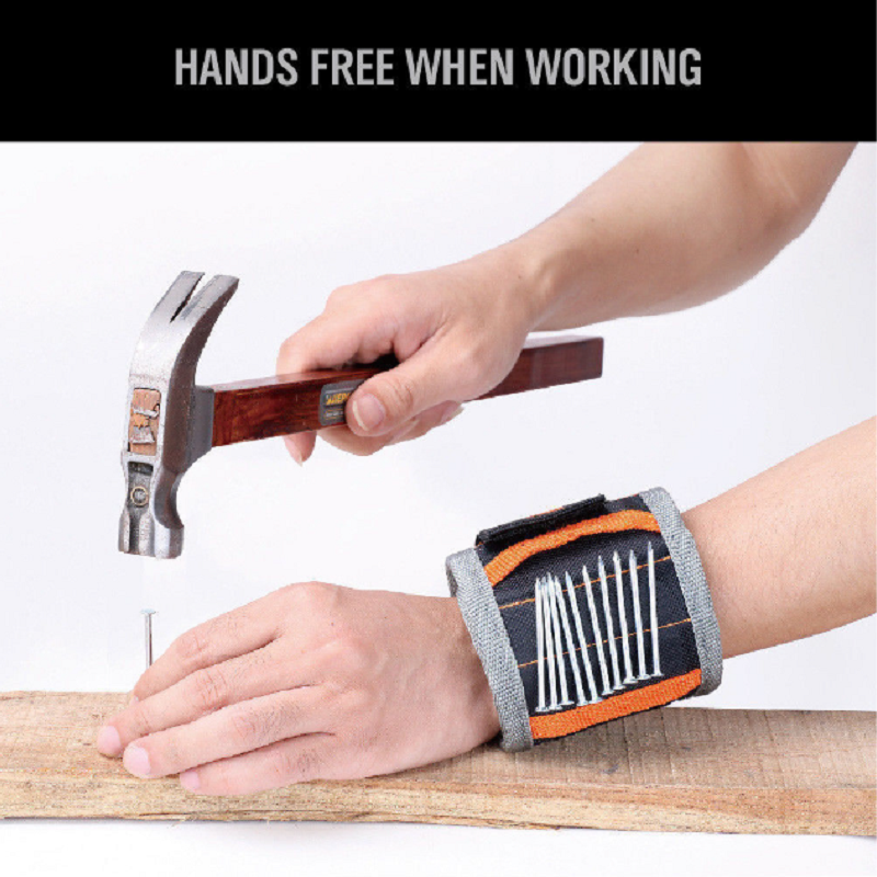 2-Piece Magnetic Wrist Band Belt Strap Tools Screws Bolt Nuts Nail Holder