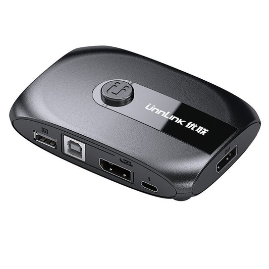 2 Ports Dp Kvm Switch Displayport With Extender 4K60 Usb Share Monitor Printer Keyboard Mouse For Pc Computers Laptops
