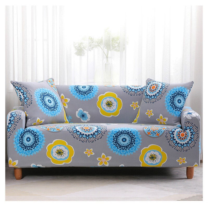 2 Seater High Stretch Sofa Cover Couch Lounge Protector Pattern Slipcovers