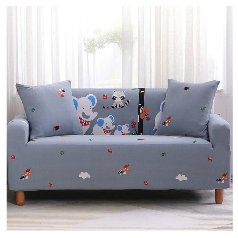 2 Seater High Stretch Sofa Cover Couch Lounge Protector Pattern Slipcovers