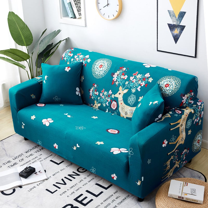 2 Seater High Stretch Sofa Cover Couch Lounge Protector Pattern Slipcovers