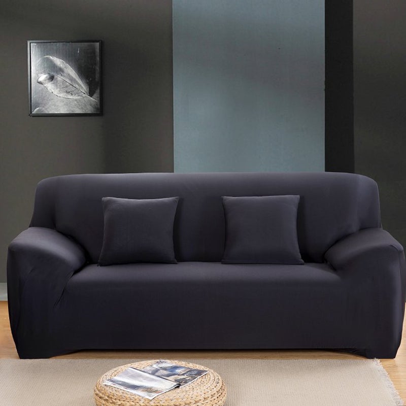 2 Seater High Stretch Sofa Cover Couch Lounge Protector Slipcovers Solid Colours