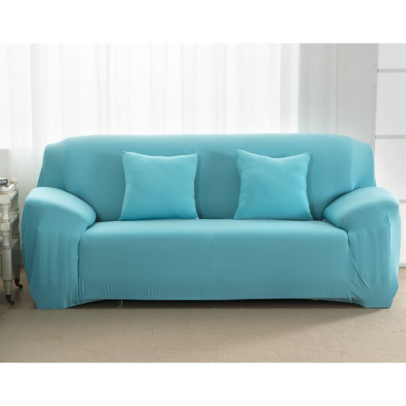 2 Seater High Stretch Sofa Cover Couch Lounge Protector Slipcovers Solid Colours