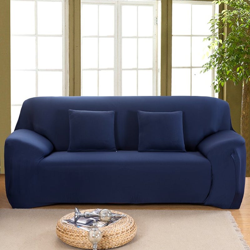 2 Seater High Stretch Sofa Cover Couch Lounge Protector Slipcovers Solid Colours