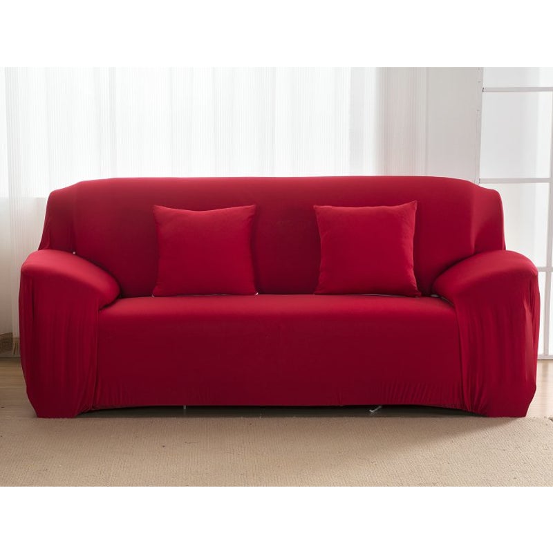 2 Seater High Stretch Sofa Cover Couch Lounge Protector Slipcovers Solid Colours
