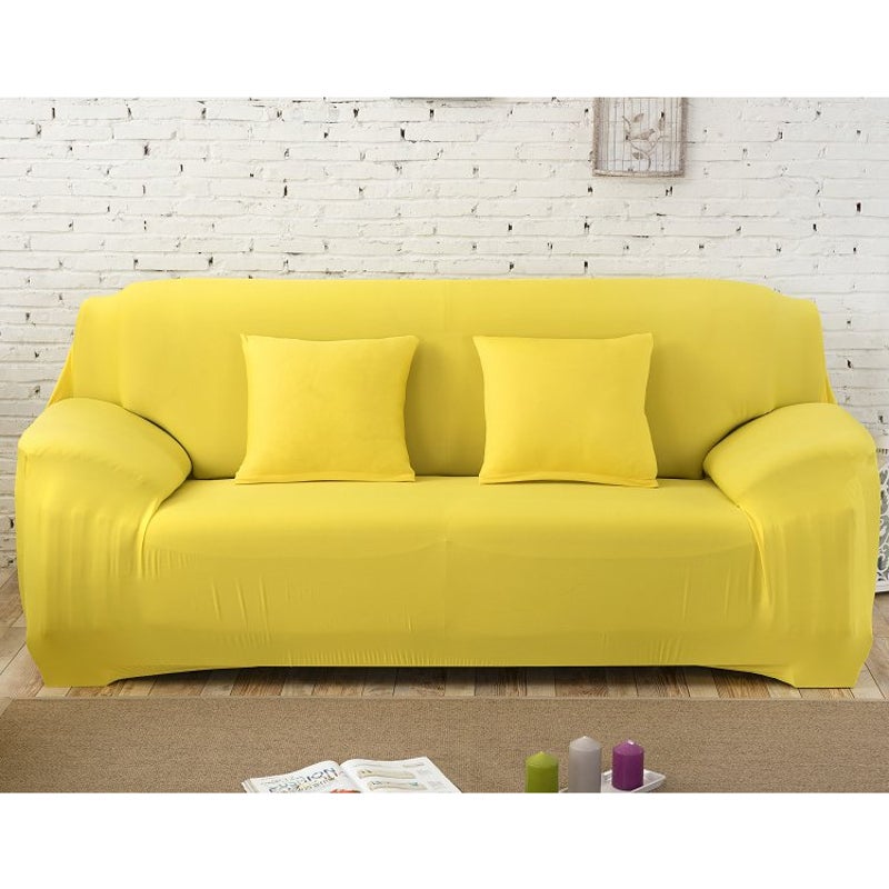 2 Seater High Stretch Sofa Cover Couch Lounge Protector Slipcovers Solid Colours