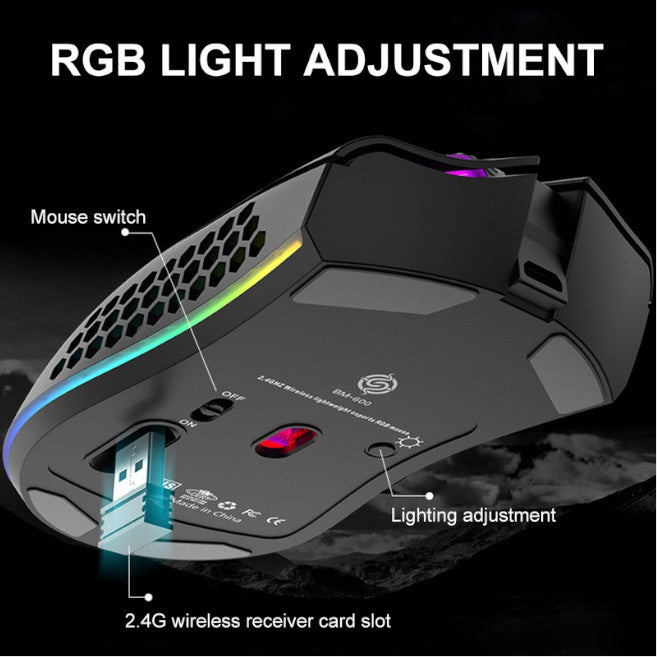 2.4G Optical Mice Rgb Backlit Mouse Wireless 1600Dpi Gaming Usb Rechargeable For Computer Laptop Notebook