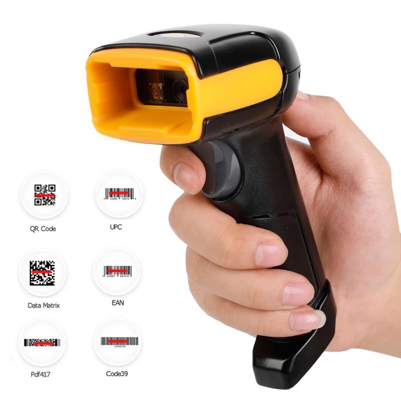 2.4G Wireless 1D 2D Handheld Barcode Scanner Code Reader Bluetooth