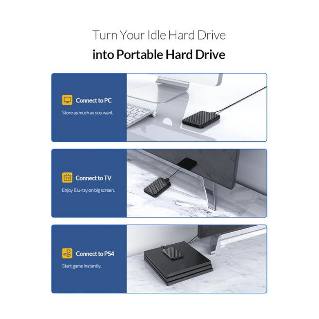 2.5 Inch Hdd Case Sata 3.0 To Usb Gbps 4Tb Ssd Enclosure Support Uasp External Hard Disk Box Black