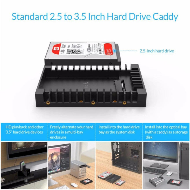 1125Ss 2.5 Inch To 3.5 Hdd Adapter Ssd Hard Disk Drive Caddy