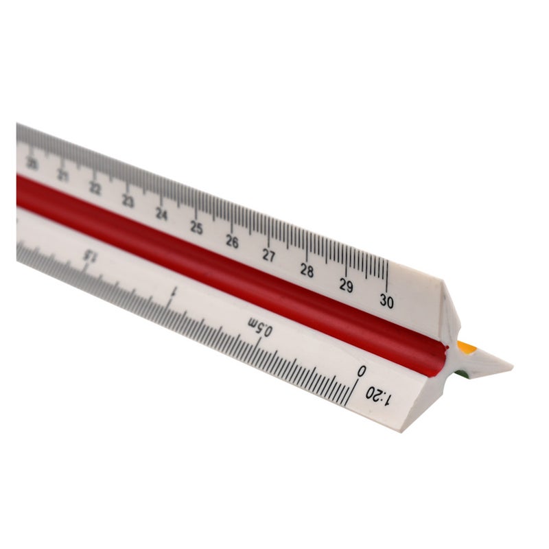 20 25 50 75 100 125 Plastic Triangular Scale Ruler