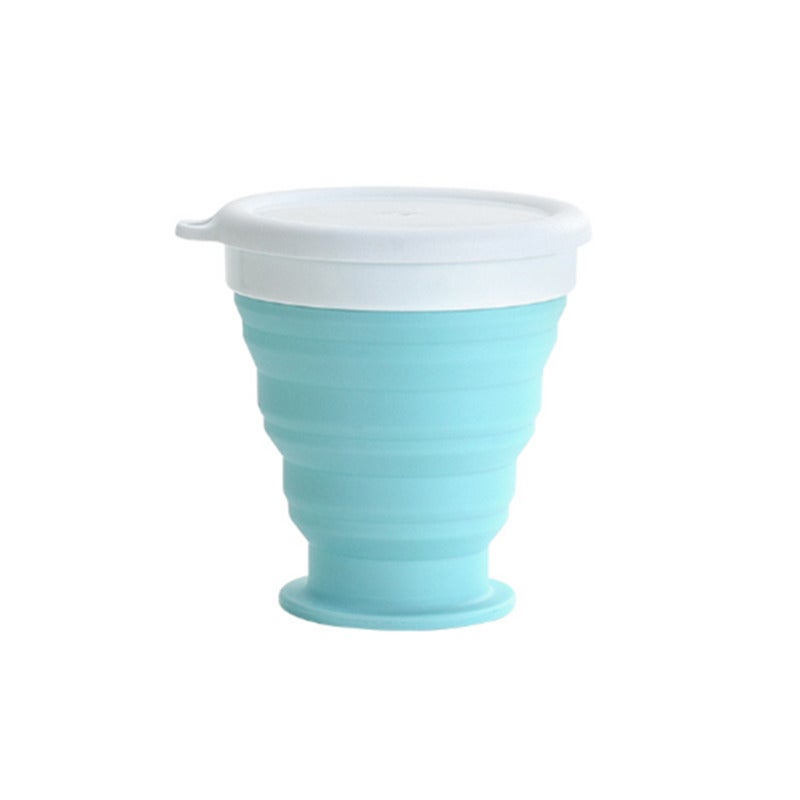 200Ml Silicone Folding Cup Set Water Outdoor Student Practical Coffee Mug Plastic Blue