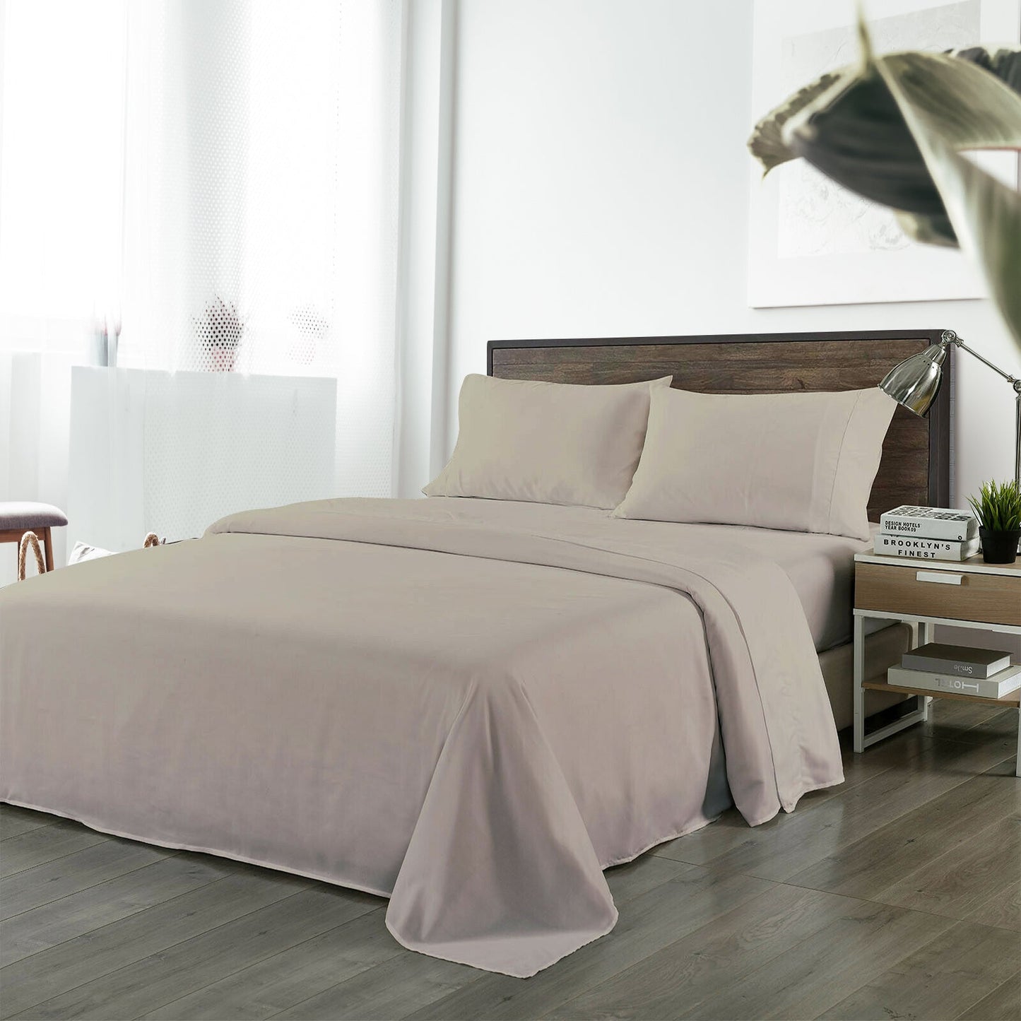 Royal Comfort Blended Bamboo Sheet Set Warm Grey