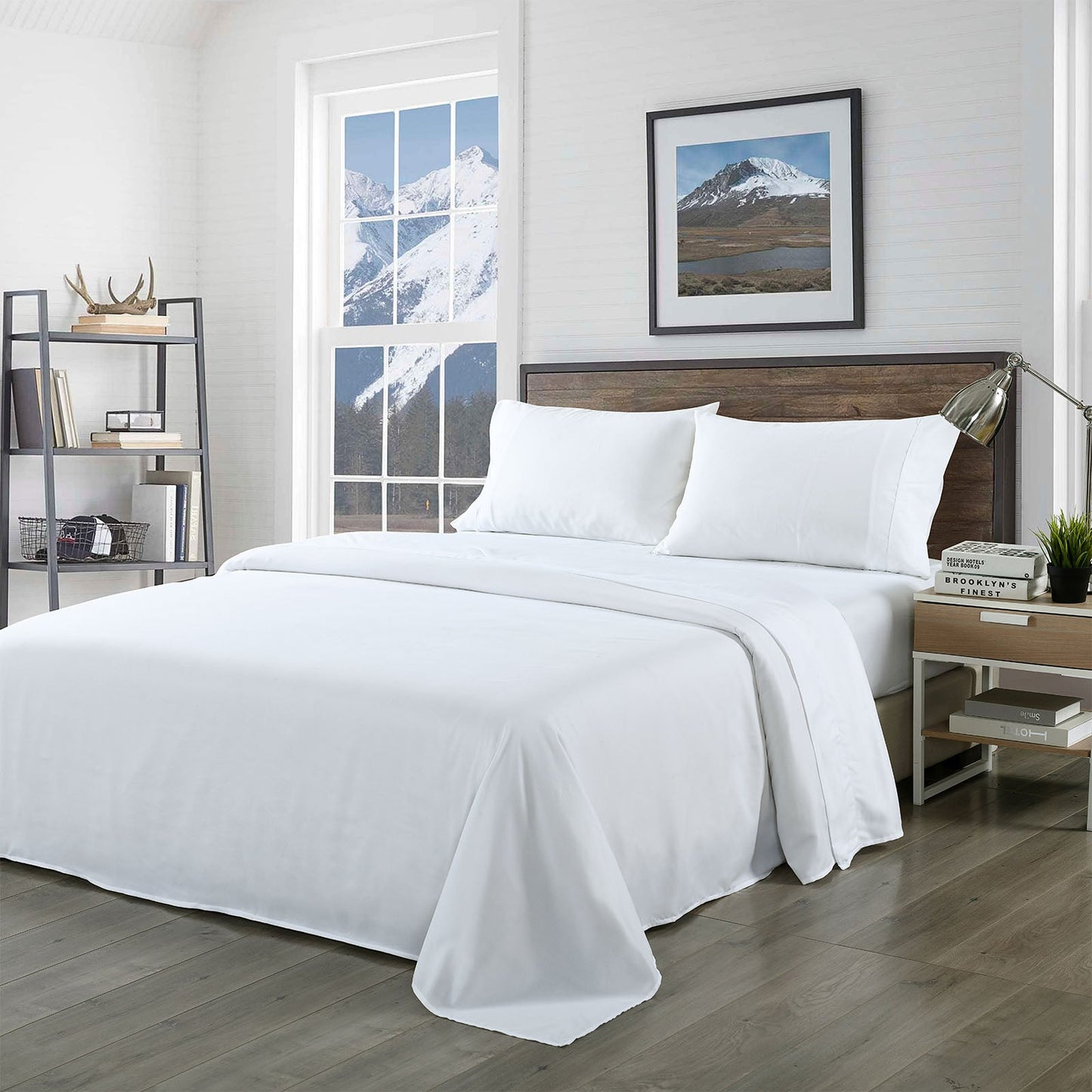 Royal Comfort Blended Bamboo Sheet Set White King Size