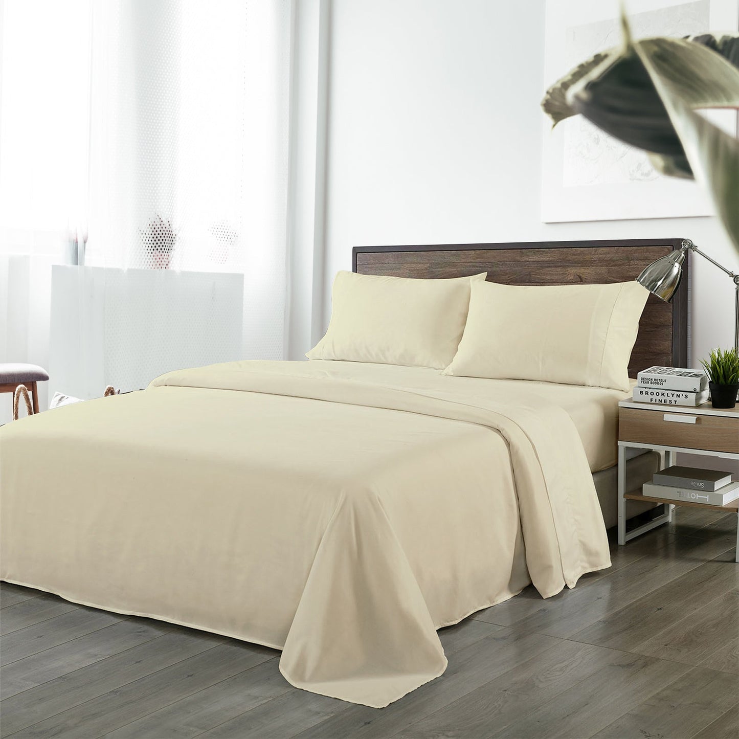 Royal Comfort Blended Bamboo Sheet Set Dark Ivory King Size