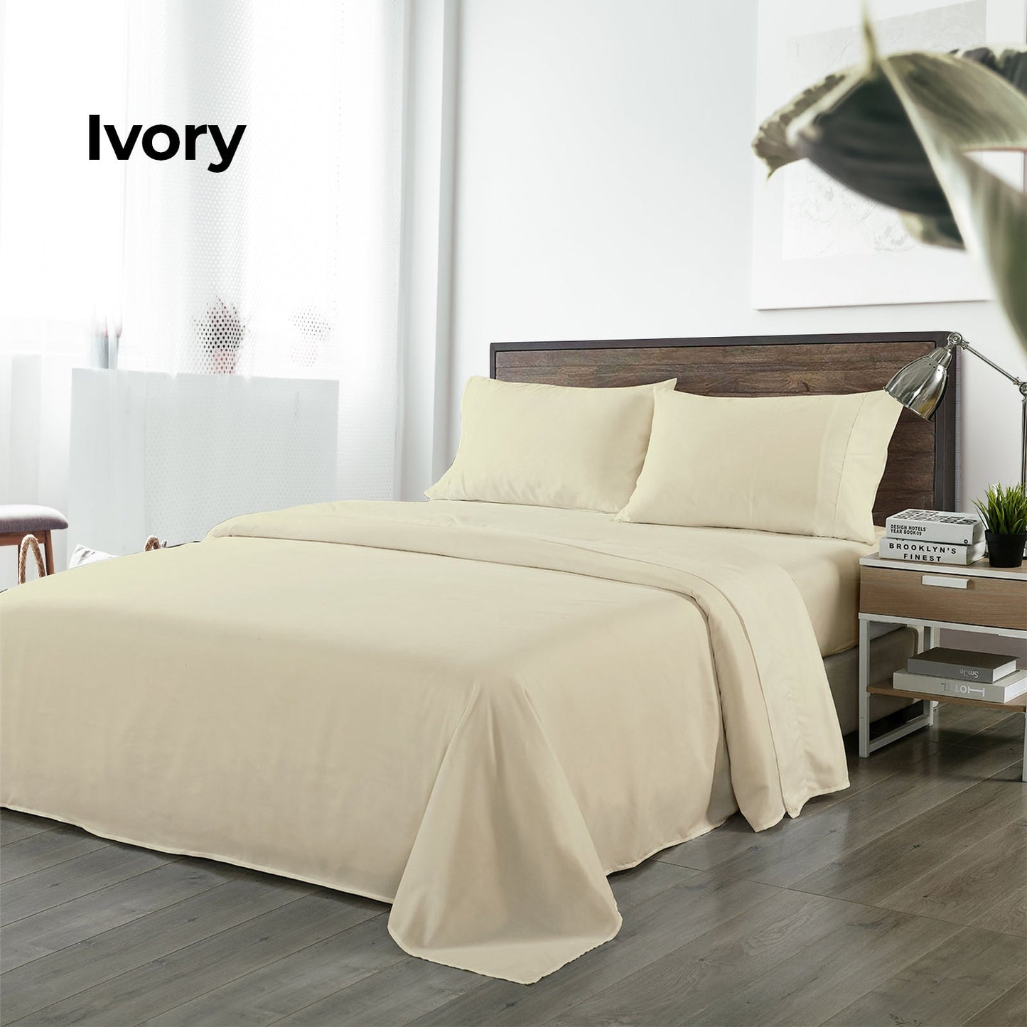 Royal Comfort Blended Bamboo Sheet Set Dark Ivory King Size