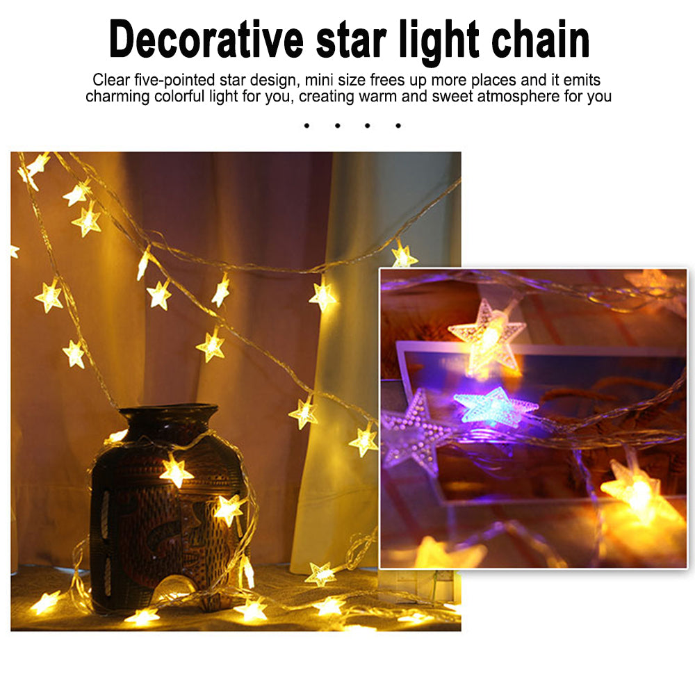 Solar Led Star String Lights Outdoor Garden Decorative